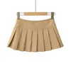 Saias Mini saias y2k roupas kawaii moda coreana para mulheres mini saia preta cintura alta plissada com shorts branco 230923