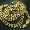 Collana lunga da uomo con catena solida riempita in oro 18 carati, collana con anello barbazzale, gioielli N227266t