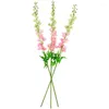 Flores decorativas de 6 hastes florais artificiais rosa Delphinium 40 glicínias penduradas vasos secos de hortênsia para Ce