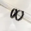 Hoop Earrings Trend 2023 High Quality Natural Zircon For Women Black Color Unusual Daily Jewelry Gift