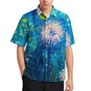 Chemises décontractées pour hommes Champ de pissenlit Chemise ample Hommes Plage Art abstrait Graphique hawaïen Manches courtes Blouses surdimensionnées élégantes