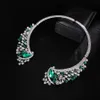 Chokers Ocean Green Crystal Clear Hard Choker Naszyjnik Women Wedding Biżuter Kamień Kamień Kobiet Naszyjniki Party Prezent Bijoux 230923