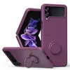 Magnetic Cases Ring Holder Case For Samsung Galaxy Z Flip 3 4 5 5G Flip5 Flip4 Flip3 Kickstand Full Body Protective Cover Car Mount Stand Holder Shockproof Cases