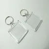 Wholes Cheap Blank Acrylic Square Po Keychains Insert 1 5'' 1 5'' Po Keyrings 2000PCS LOT Shipp266R