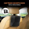 Car Organizer Hanging Trash Can For Back Seat Headrest With Hook Portable Multipurpose Bin Universal Leakproof Vehicle Accessory