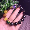 Bracelet en obsidienne d'agate rouge naturelle, cinq dieux de la richesse, ornement à couleur changeante