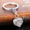 12PCS Lot Fashion Pielęgniarka Bieciak Prezenty Crystal Rhinestone Love Serce Charms Keyring Kobiety Mężczyźni Pielęgniarki Dzień Klucz Pierścień Presents273k