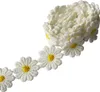 Ruban d'habillage en dentelle florale, 1 mètre, 3.5 cm de largeur, ruban brodé en tissu pour projets artisanaux de bricolage, fleur de marguerite 122415