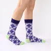 Men's Socks 1 Pair Of Brand Checkered Pattern Mid-calf Or Women's British Casual Business Simple Tide Ins Trend