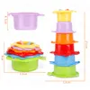 Jouets de bain Bébé empilage tasses coloré jet d'eau bain jouets créatif océan empilé tasses pour garçons filles début jouet éducatif plage jouet B99 230923