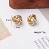 Stud Tiny Metal Stud Earrings for Women Gold Color Twist Round Earrings Small Unusual Earrings boucles d'oreilles Fashion Jewelry 230923