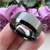 Wedding Rings 12mm Gunmetal Band Tungsten Carbide Men Women Beveled Edges Matted Finish Comfort Fit