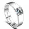 Bague Solitaire en argent Sterling plaqué platine pour hommes, classique, diamant, Couple amoureux, cadeau de mariage, de vacances, bijoux 3165