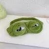 Sömmasker Sad Frog Sleep Mask Eyeshade Plysch Eye Cover Travel Relopa Gift Blindbind Cute Patches Cartoon Sleeping Mask for Kid Adult 230923