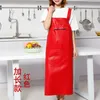 Aprons PU Apron Leather Vest Design Women Waterproof And Oilproof Kitchen Cooking Gown Adult Bib Waist 230923