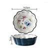 Plates Nordic Simple Hand-painted Ceramic Salad Cake Bowl Colorful Porcelain Soup Fruit Lace Rice Dessert Snack Tableware