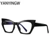 Solglasögon Fashion Optical Spectacle Frame Women's Large Size Two-Color Shicing Cat Eye TR90 Anti Blue Light