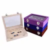 Velvet Glass Ring Earring Jewelry Display Organizer Box Tray Holder Storage Case297a