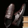 Sandals Men Genuine Leather Cowhide Male Summer Shoes Outdoor Beach Slippers Business Casual Roman 38-48