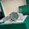 Um novíssimo Datejust 41 Wimbledon Jubilee 2023 Conjunto completo de papéis caixa de aço verde 3255 automático à prova d'água relógio masculino da moda