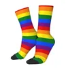 Skarpetki męskie LGBT Progress Pride Flag Flag Sukienka Męskie Women Warm Fashion Gay Crew