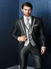 Men's Suits 3pcs Dark Green Jacket Pants Vest For Wedding Notched Lapel Custom Made Tailored Party Wear Male Blazer