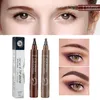 Combinaison ombre à paupières/liner 5 couleurs, stylo à sourcils liquide marron longue durée, étanche, 4 pointes de fourche, crayon de tatouage pour femmes, cosmétique, beauté, maquillage, 10 pièces 230923