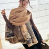 Foulards épais imprimé cachemire couverture écharpe femmes mode floral hiver pashmina chaud châle enveloppes femme voyage décontracté poncho gland 230923