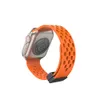 2023年の通気性快適なソフトシリコーンスポーツスタイルApple Watch Ultra2/Ultra/SE/8/7/6/5/4/3/3/2/1用の磁気折りたたみバックルストラップ