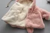 Kurtki dla dzieci ciepłe zimowe płaszcze gęste sztuczne futra moda dla dzieci płaszcz z kapturem dla dziewczynki odzież wierzchnia odzież 04YEARS 230923