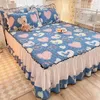 Bed Skirt PEIDUO Plush Thicken Quilted Linens Cover With Elastic Band Sheet Crystal Velvet Mattress (Need Order Pillowcases)