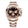 Watch Master Design Men's Sports Style Automatic Ruch Rose Gold Stal Stael Case Solding Buckle2102