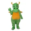 Simulazione di prestazioni Costumi mascotte dinosauro verde Carnevale Regali di Hallowen Adulti unisex Giochi di fantasia Vestito per vacanze Pubblicità esterna