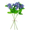 Flores decorativas de 6 sprays florais de lótus artificial azul real, 25 presentes de respiração para bebês, guirlanda de eucalipto, telefone c