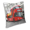 Oreiller London Bus Rot Stadt Angleterre Couverture 45x45cm Décoration Impression 3D Jet pour Voiture Deux Côtés