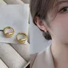 Hoop Earrings Vintage Gold Color Matte Round For Women Trendy Earring Jewelry Prevent Allergy Party Accessories Girl's Gift