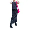 Kjolar kvinnor s y2k vintage maxi kjol pläd tryckt mönster hög midja nära passande 90-tal E-Girl Streetwear
