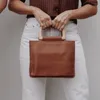 Sacos de noite 2023 mulheres moda única alça superior de madeira personalidade vintage bolsa tote bolsa de ombro festa escritório diário 2 tamanho