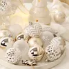Decorações de Natal 1 caixa misturada bola ornamento branco ouro árvore de Natal pendurado pingentes de bauble para casa navidad noel 230923