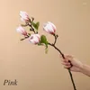 Decorative Flowers Simulation Magnolia White Orchid Artificial Single Bouquet Faux Fake Branch Home Room Wedding Decoration