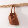 Einkaufstaschen Gestrickte Handtasche für Damen Strand Öko-Tasche Lässige leichte Schultertasche Weiblicher Boho-Stil Gewebter Bolsos Shopper 230923
