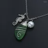 Chains Mermaid Pearl Pendant Necklace Simple Natural Sea Glass Clavicle Chain Fashion Beach Jewelry