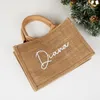 Shopping Bags Custom Beach Tote BagBurlap with NameCustom Jute BagBachelorette GiftBridal PartyChristmas Giftfor HerGift for 230923