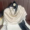 Eşarplar Moda Kadın Saten İpek Kare Eşarp Şal Baskı Desen Tasarımı Zarif Lady Long çok yönlü bandana Dekorat Headscarf 2023