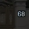 Garden Decorations LED House Number Outdoor Solar Light Address Sign Outdoor Exterior House Number House Door Number Doorplate Digital Flat Number 230923