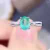 Cluster Rings Natural Real Green Emerald Ring Oval Slim Style 5 7mm 0.95ct Gemstone 925 Sterling Silver Fine Jewelry J238167