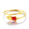 Ruby Animal Zirconia Charm 18k Yellow Gold Filled Beautiful Womens Bangle Bracelet Adjust Jewelry Pretty Gift289H