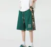 2024 Summer Youth American Vintage Embroidery Knitted Little Bear Trend Casual Loose Size 5/4 Pants for Men