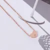 Pendant Necklaces RHYSONG Love Peach Necklace My Heart Is Filled With You Small Clavicle Chain 316L Stainless Steel Gold-Plated Fashion