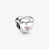 100% 925 Sterling Silver Daughter's Love Charm Fit Original European Charms Bracelet Fashion Women Wedding Engagement Jewelry276k